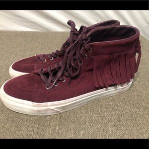 Burgundy Fringe Vans Madewell Size 10